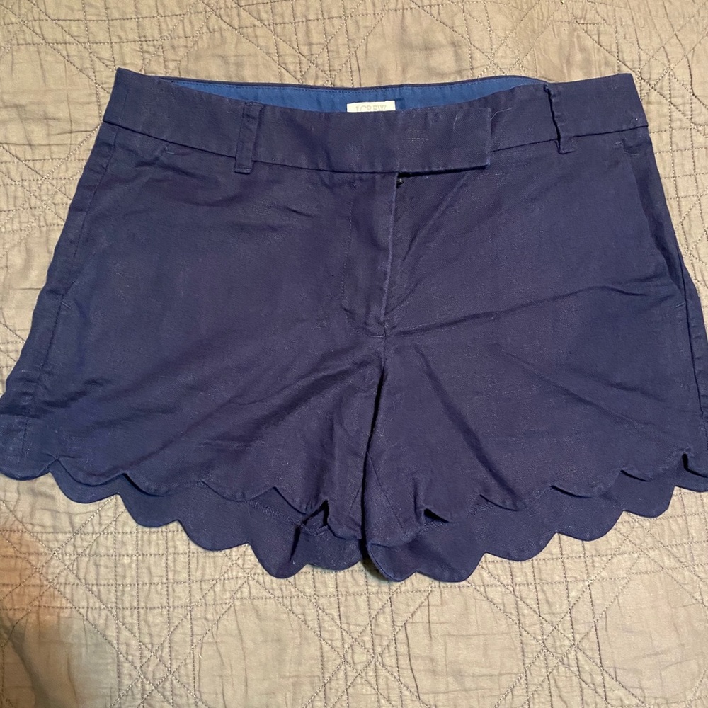 Jcrew navy scalloped shorts size 8
